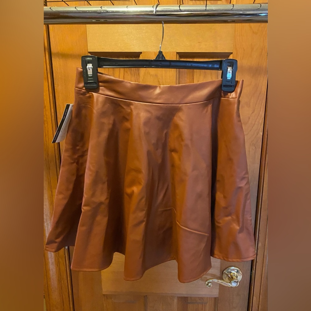 Leather Button Down Mini Skirt - image 2